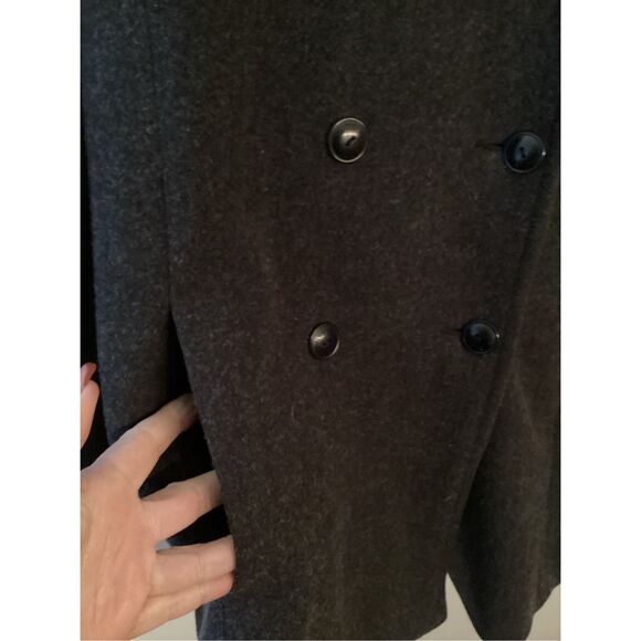 New York & Company 100% Wool Pea Coat Sz 10 Charcoal Lined - Picture 3 of 7
